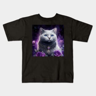 Gorgeous White British Shorthair Cat Kids T-Shirt